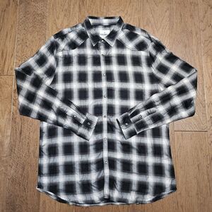 YoungLa 448 Pleated Festival Shirt Mens Large Pearl Snap Long Sleeve